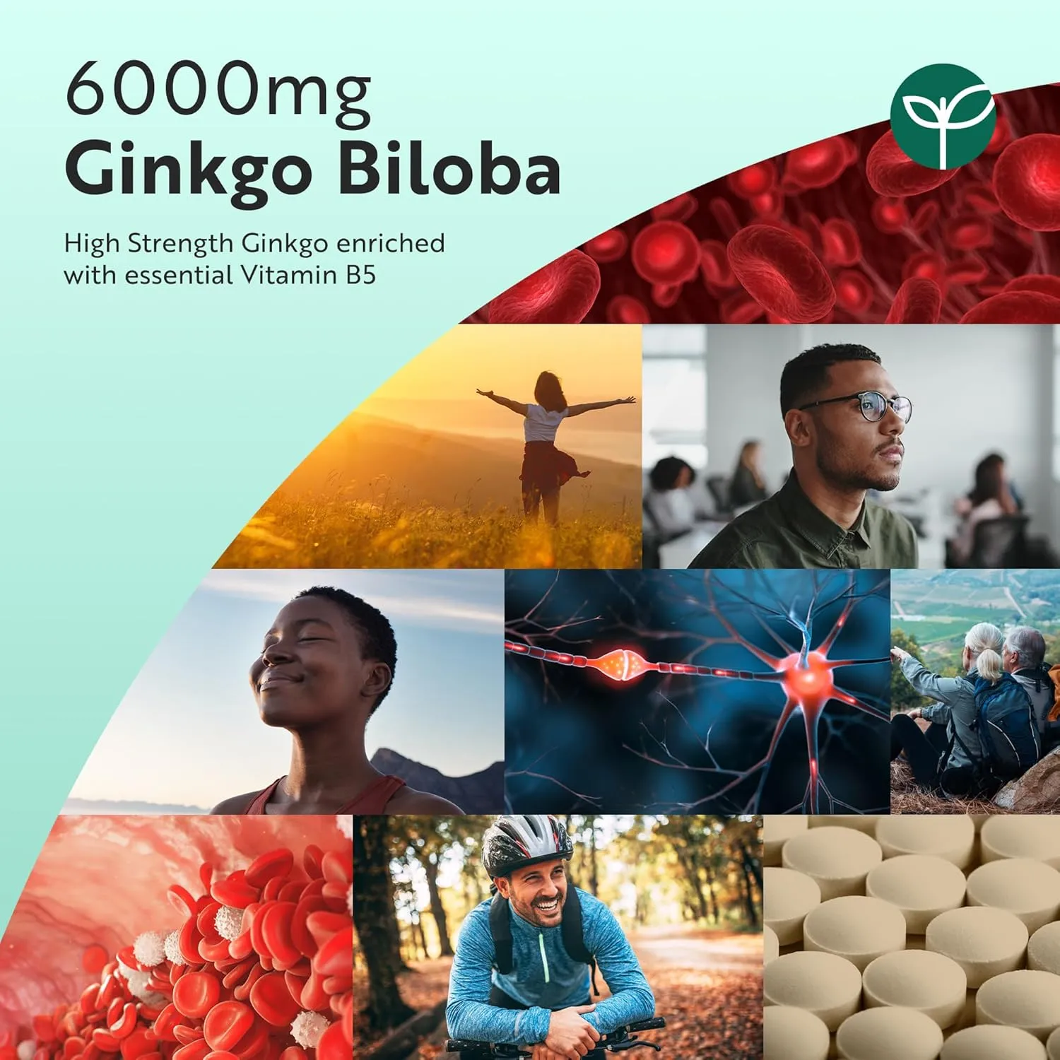 Nutravita Ginkgo Biloba 6000mg compresse 365 con vitamina B5