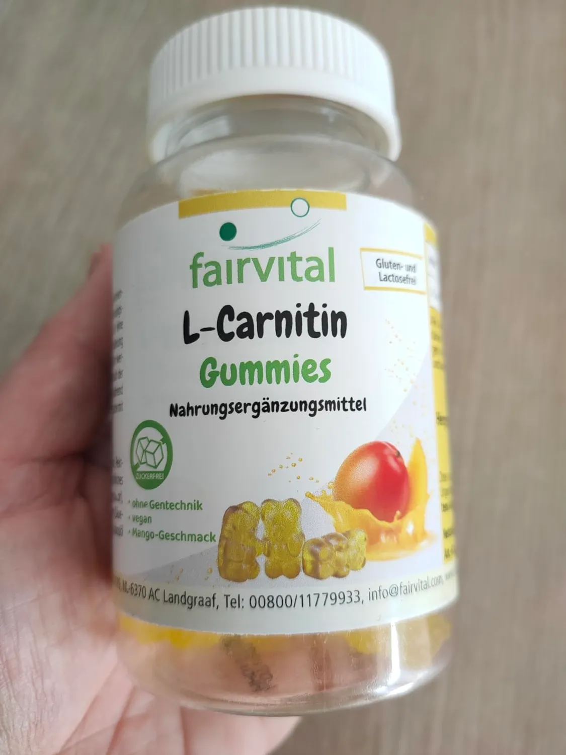Fairvital L-Carnitina gommose 60 pezzi mango senza zucchero