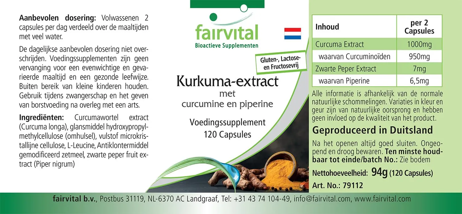 Fairvital Curcuma 500mg 120 capsule curcumina piperina