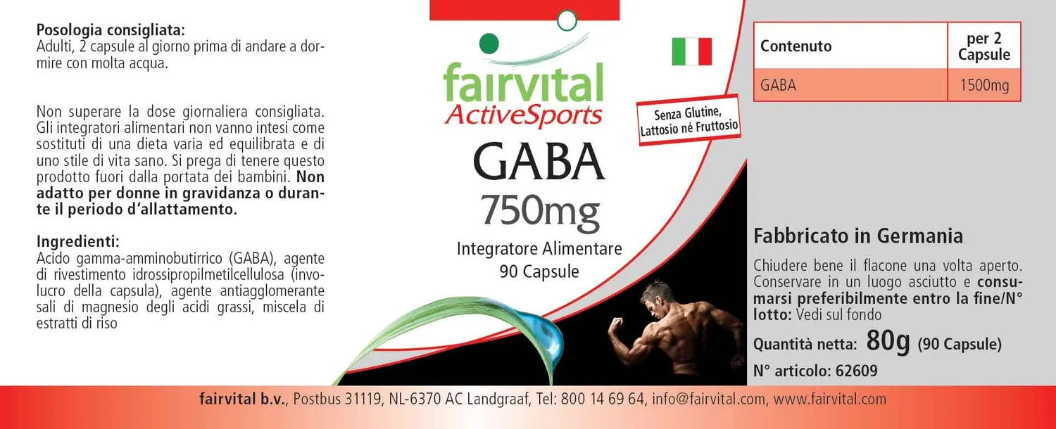 Fairvital GABA 750 mg capsule 90 vegane dose 1500 mg