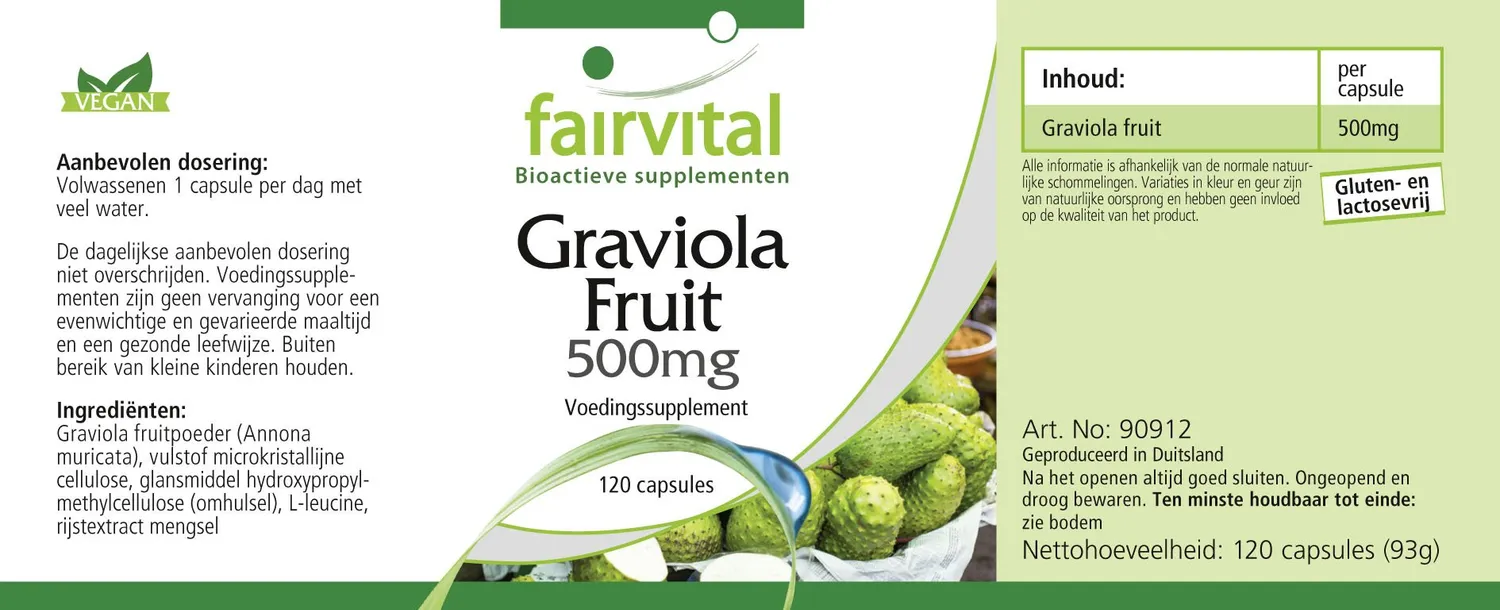 Fairvital Graviola 500 mg capsule 120 capsule vegane