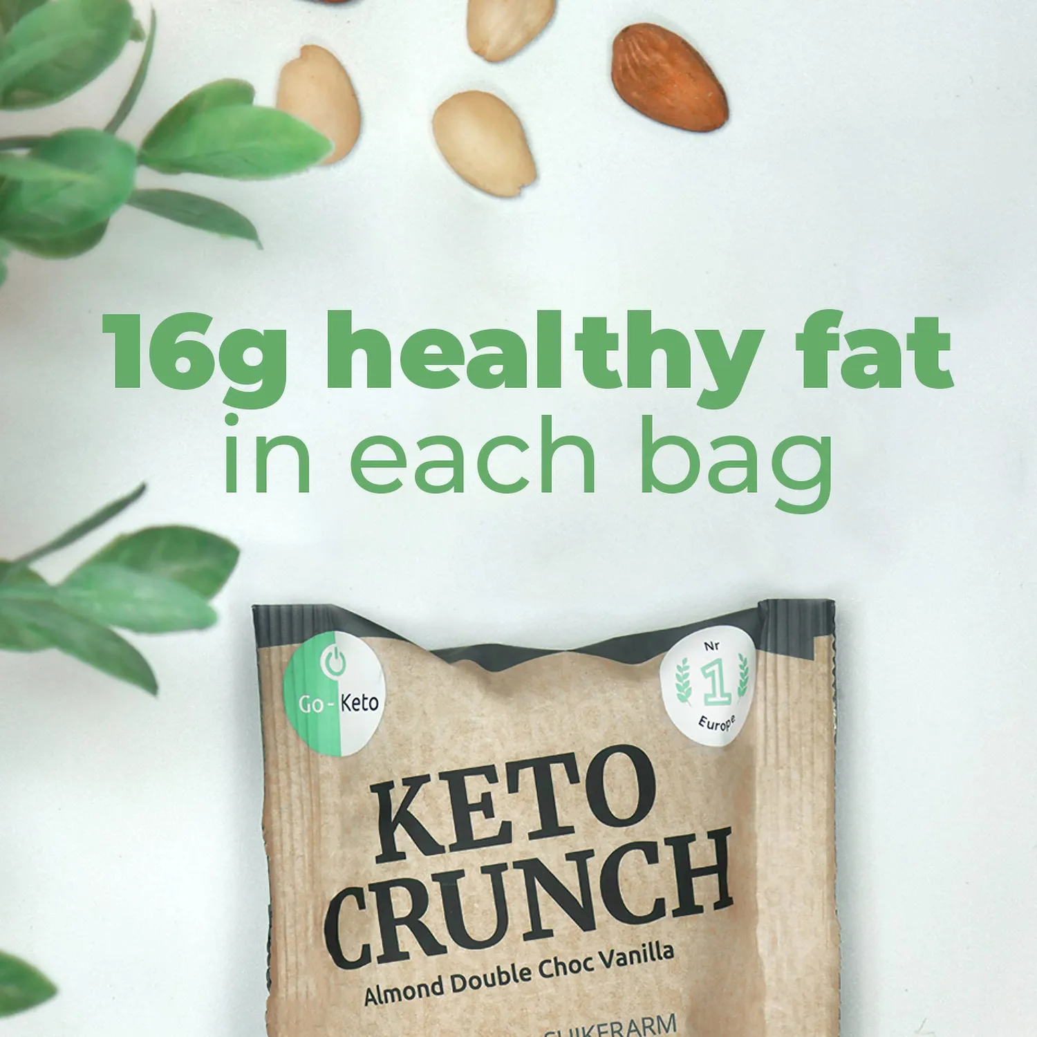 Go-Keto Crunch Almond Double Choc snack keto 10x40g bio