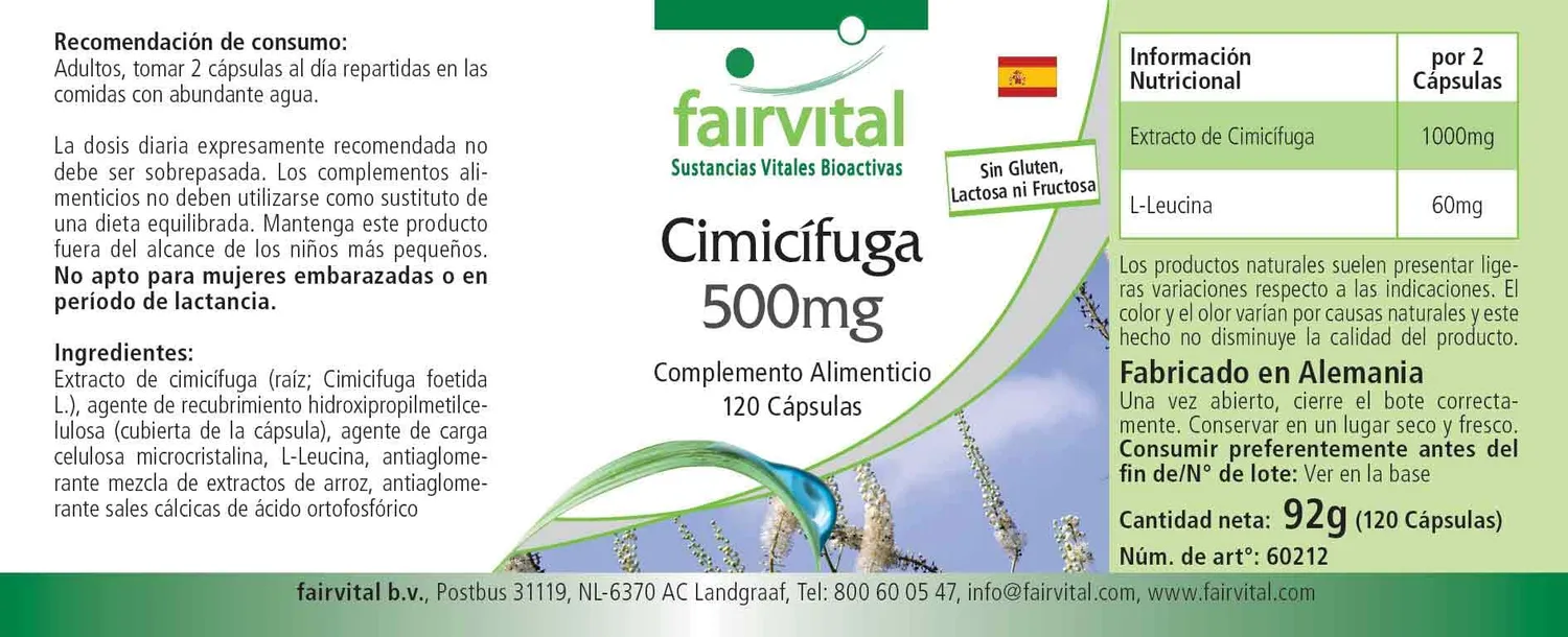Fairvital Cimicifuga 500 mg Capsule 120 donne