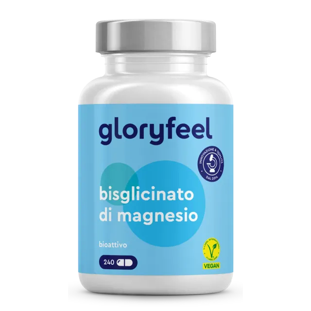 gloryfeel Bisglicinato di Magnesio capsule vegane senza glutine