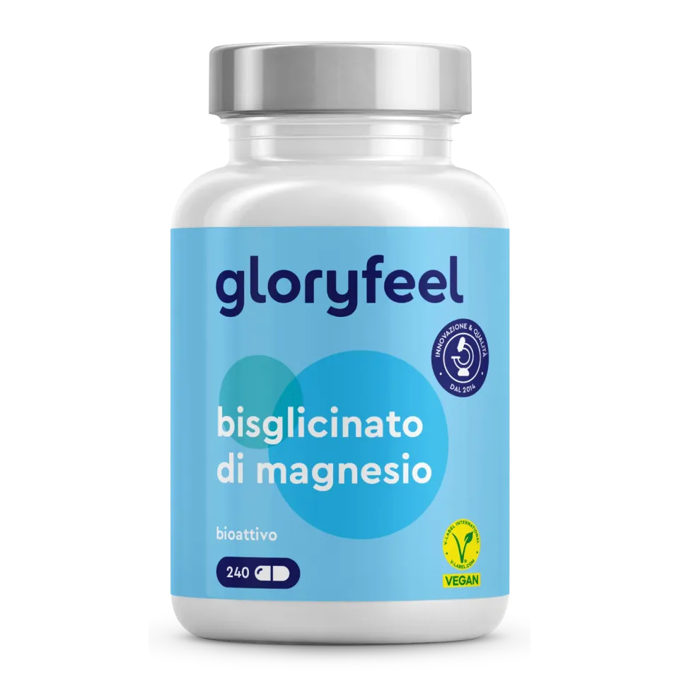 gloryfeel Bisglicinato di Magnesio capsule vegane senza glutine