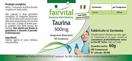 Fairvital Taurina 500 mg compresse 60 pezzi vegano