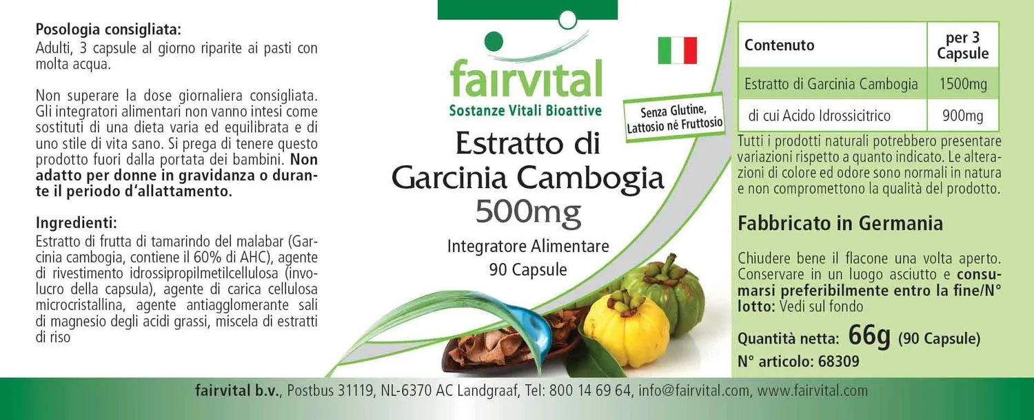 Fairvital Garcinia Cambogia capsule 90 pezzi 60% HCA
