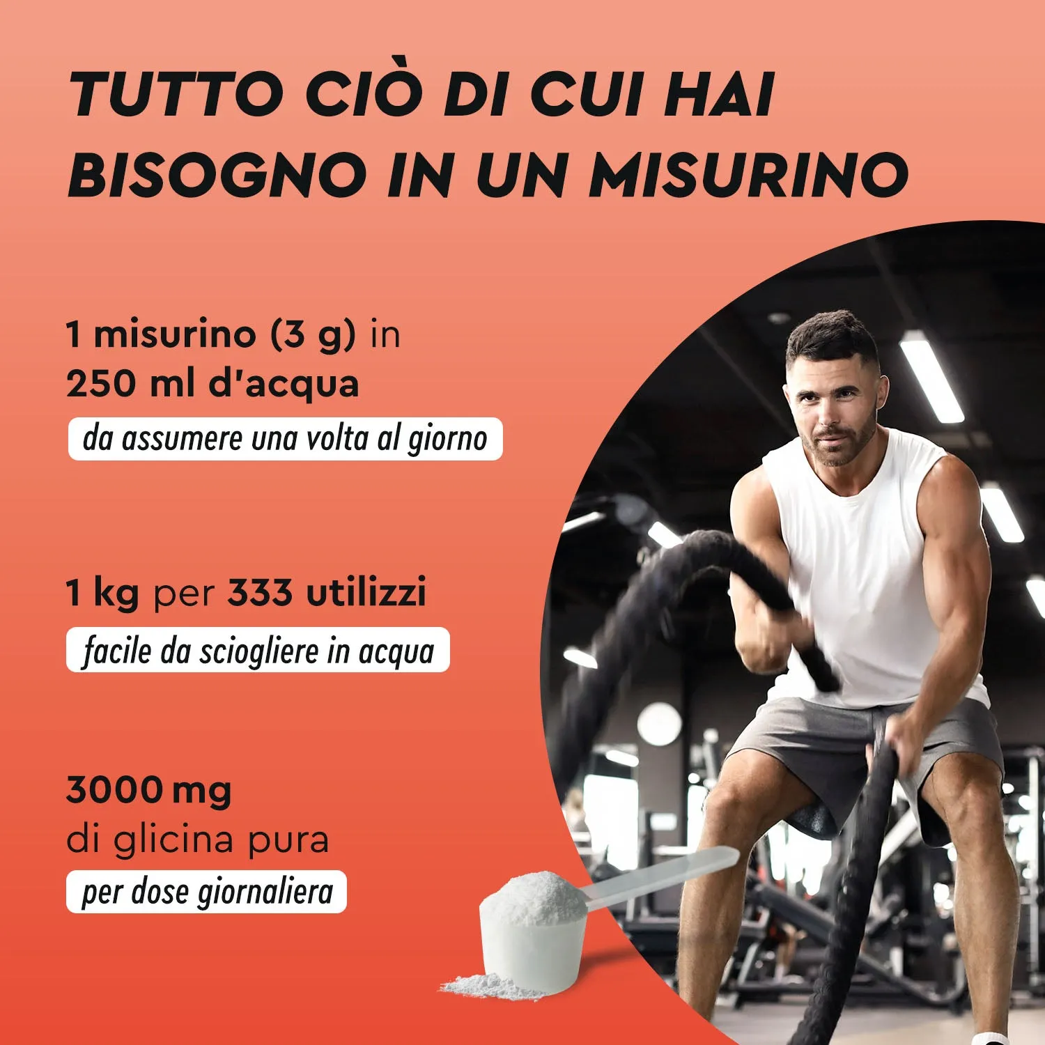 gloryfeel L-Glicina in polvere aminoacido puro