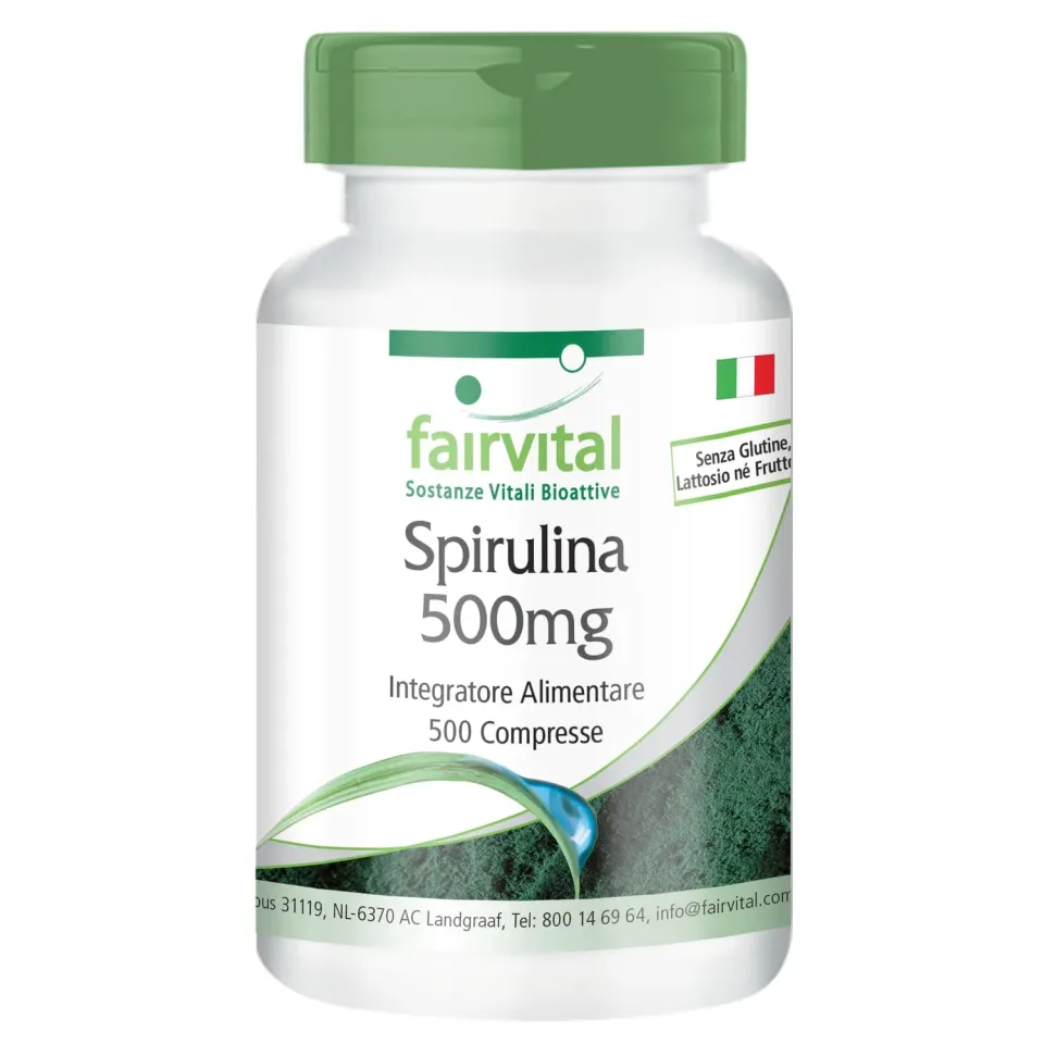 FAIRVITAL Spirulina Compresse 500mg 500 pezzi Alto Dosaggio