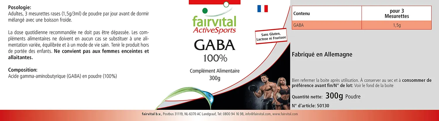 Fairvital GABA puro polvere 300 g acido gamma-aminobutirrico