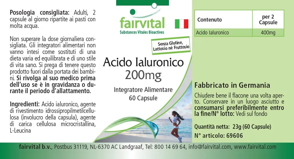 Fairvital Acido Ialuronico 200 mg Capsule 60 pz Vegane