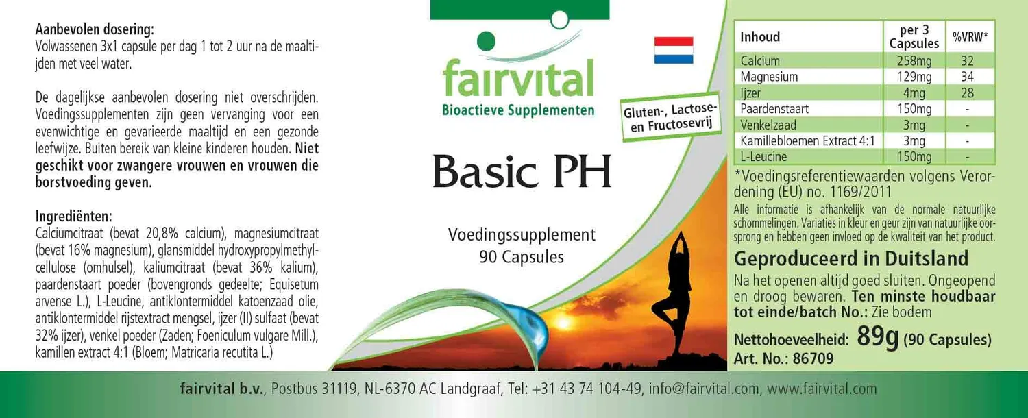 Fairvital Basic PH capsule alcaline 90 pezzi calcio magnesio