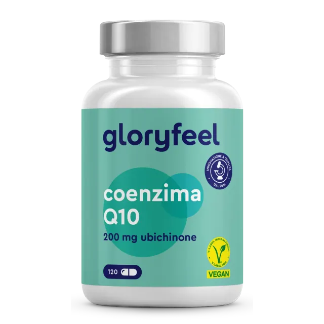 gloryfeel Coenzima Q10 Integratore 120 Capsule 200mg Vegan