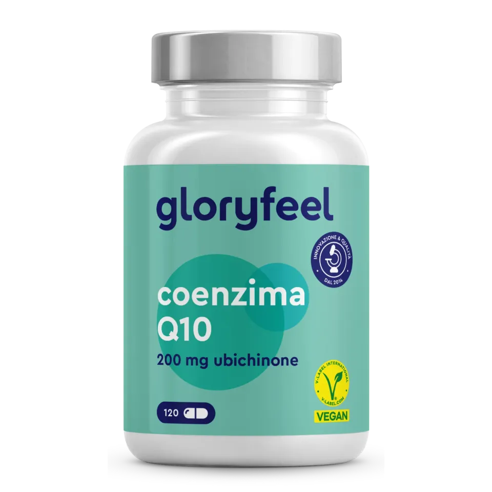 gloryfeel Coenzima Q10 Integratore 120 Capsule 200mg Vegan