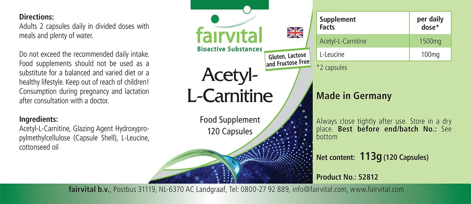 Fairvital Acetil-L-Carnitina Capsule 120 pz 1500 mg