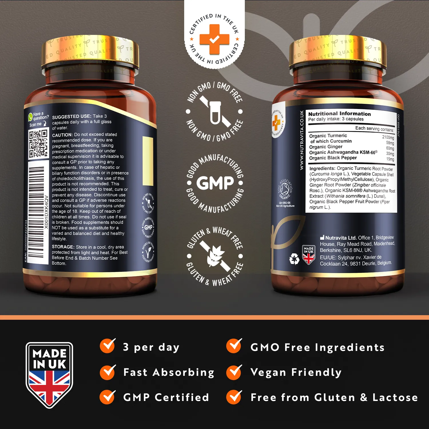 Nutravita Curcuma Bio Ashwagandha KSM-66 capsule 180 pz