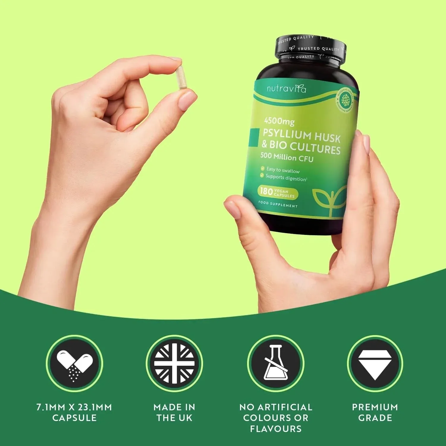 Nutravita Psyllium Husk 4500 mg capsule 180 pz