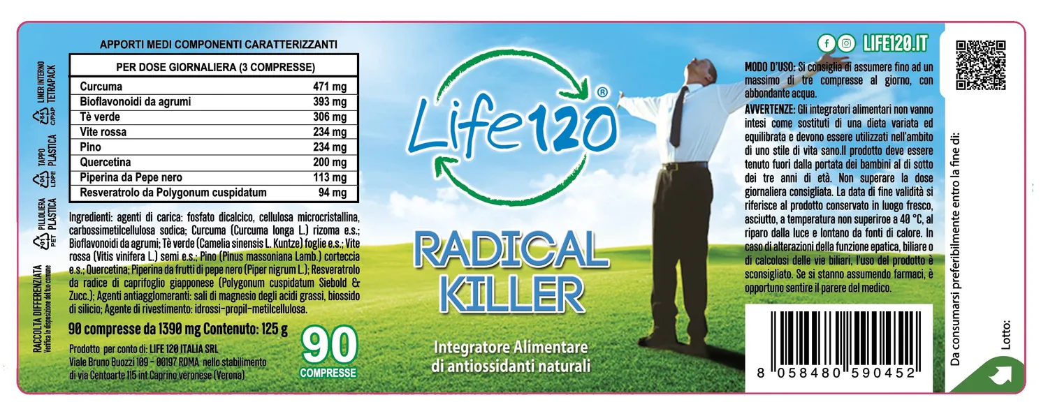 Life 120 Radical Killer compresse 90 antiossidante naturale