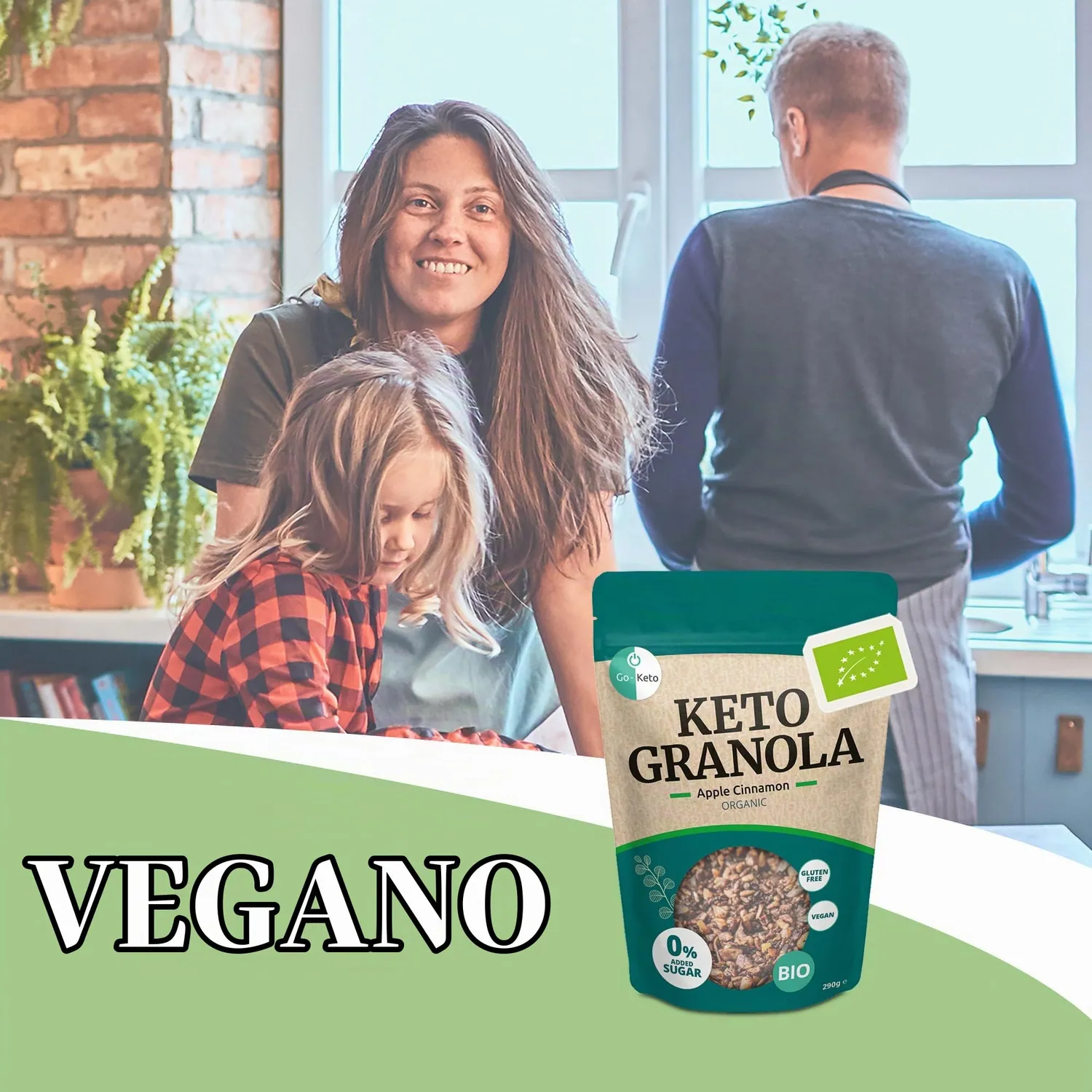 Go-Keto Granola Bio muesli 290 g mela cannella keto