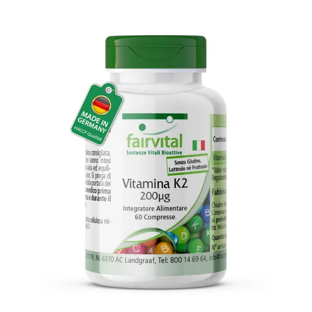 Fairvital Vitamina K2 MK-7 200 mcg compresse 60 compresse natto