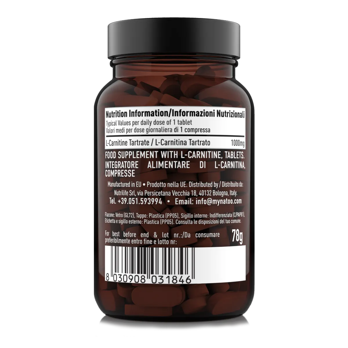 Natoo Essentials Carnitina 1000mg integratore 60 compresse vegan