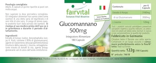 Fairvital Glucomannano 3000 mg capsule 180 pz alto dosaggio