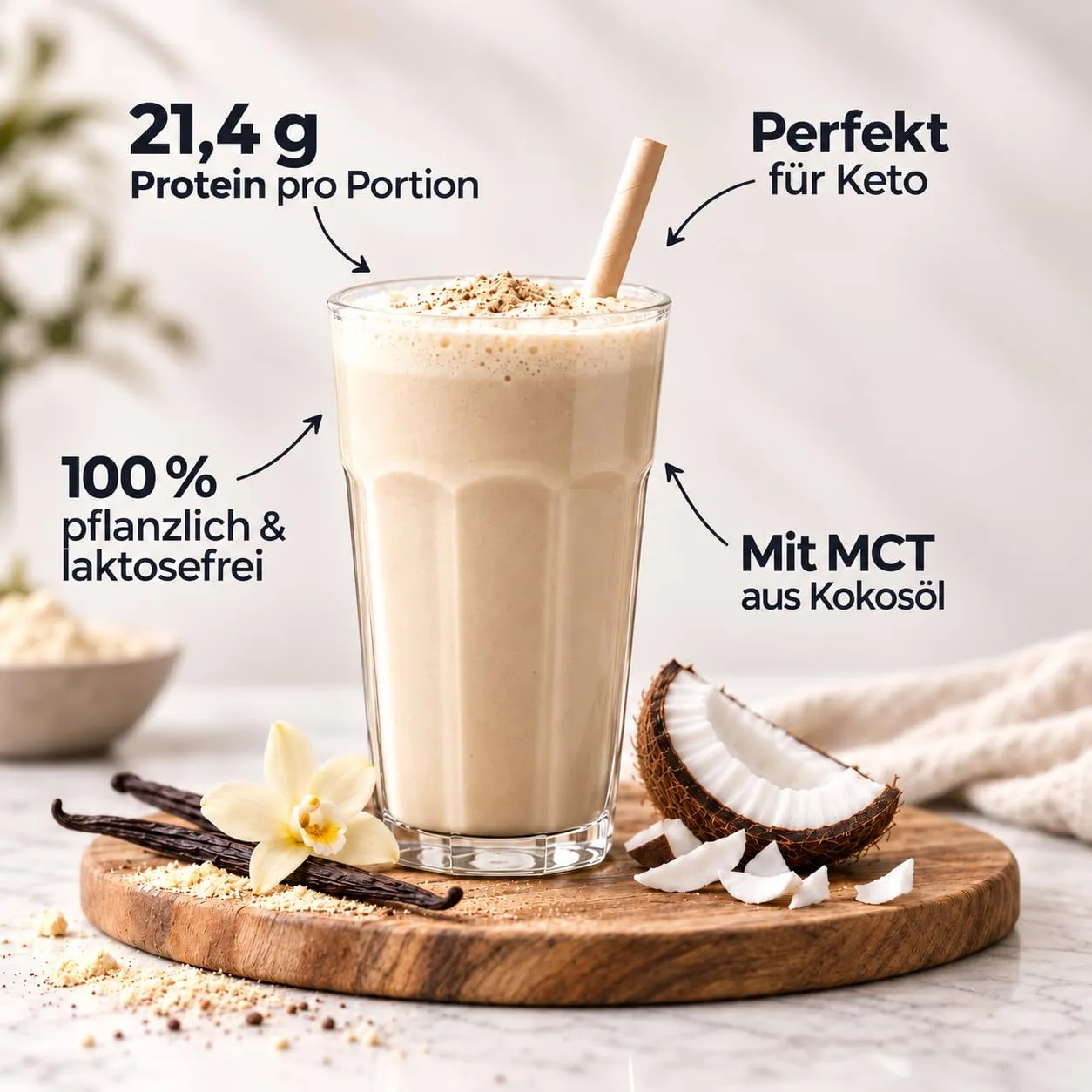 Go-Keto MCT Vegan Protein Shake vaniglia 400 g keto