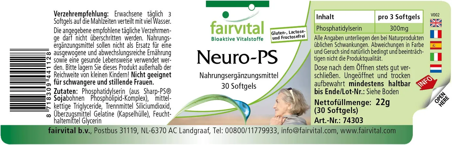 FAIRVITAL Neuro-PS Fosfatidilserina 30 Softgel Alto Dosaggio