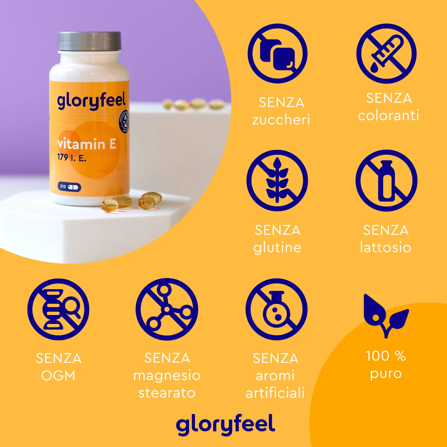 gloryfeel Vitamina E softgel capsule vitamina pura
