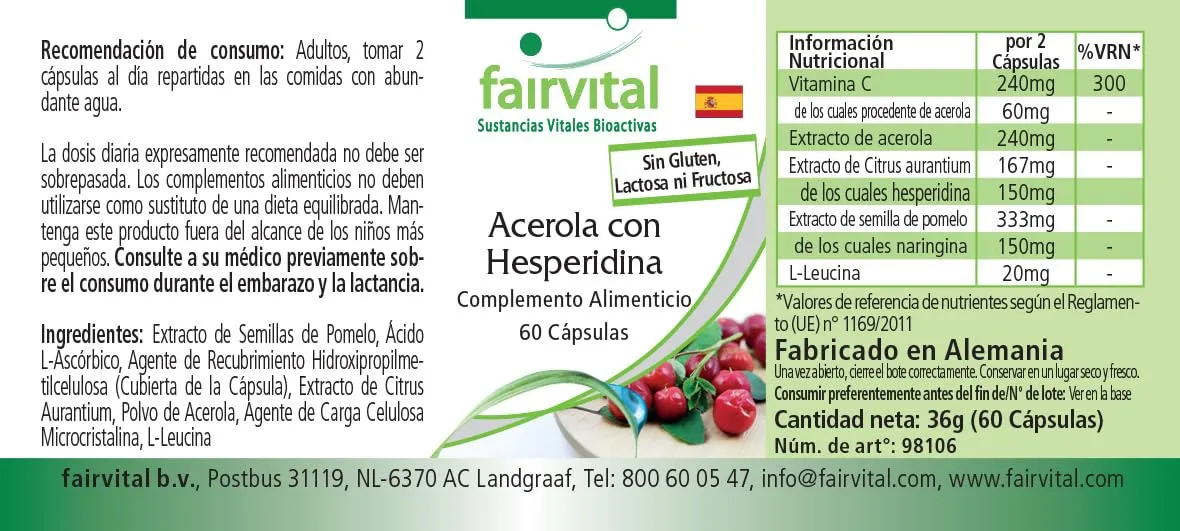 Fairvital Acerola Esperidina capsule 60 pz con vitamina C