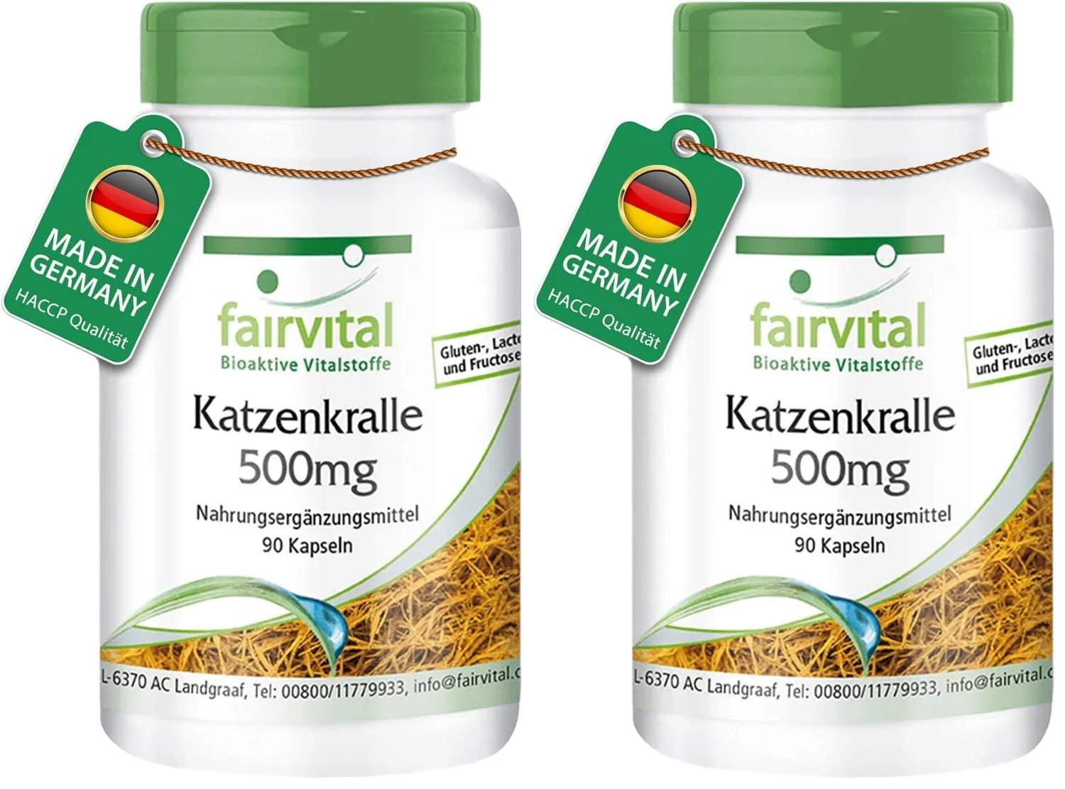 FAIRVITAL Artiglio di Gatto 500 mg capsule 90 vegane dosaggio