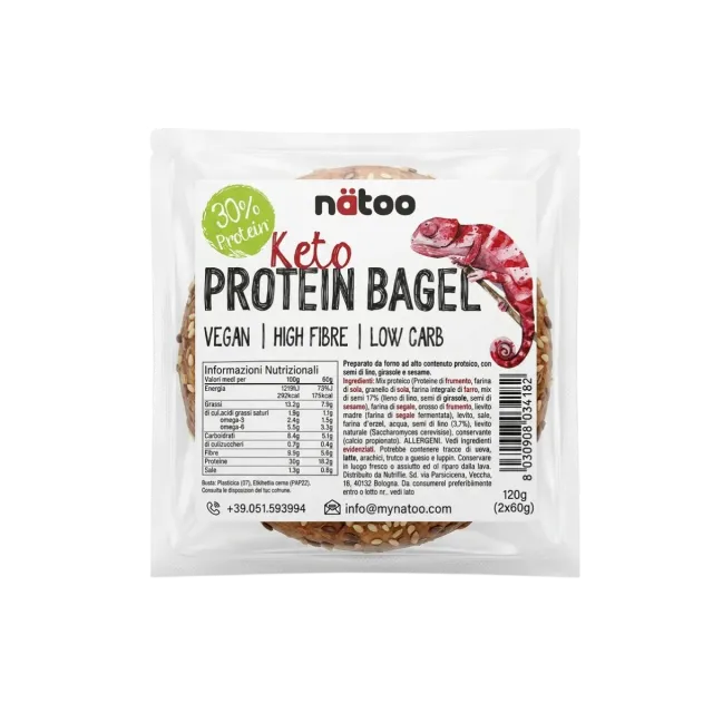 Natoo Food Bagel proteico low carb 30% 2 bagel pane
