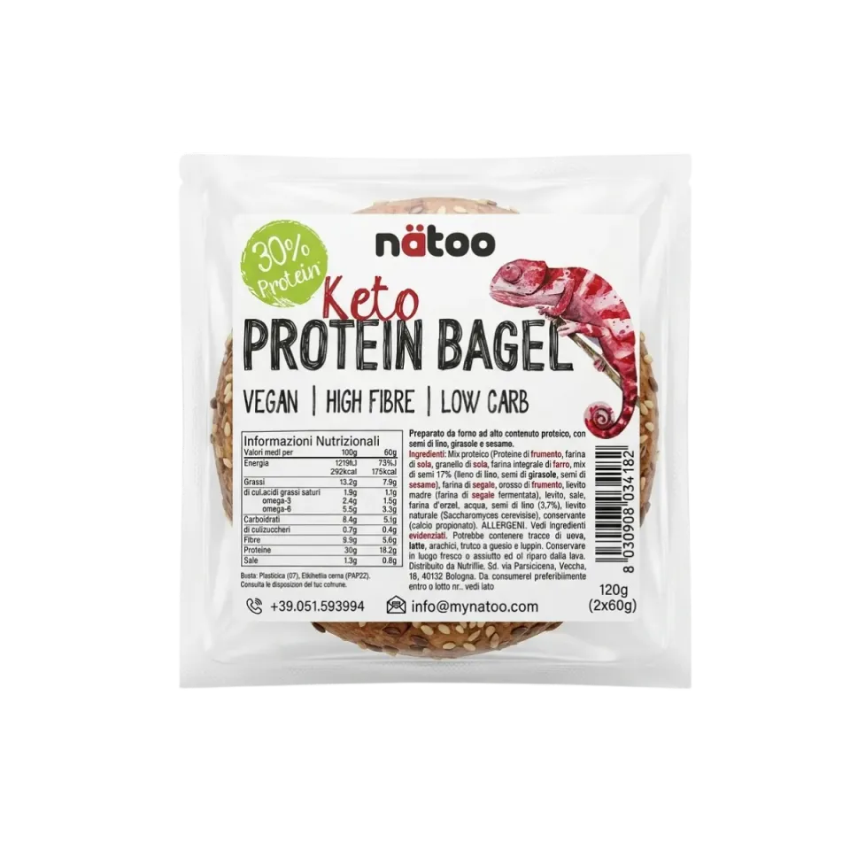 Natoo Food Bagel proteico low carb 30% 2 bagel pane
