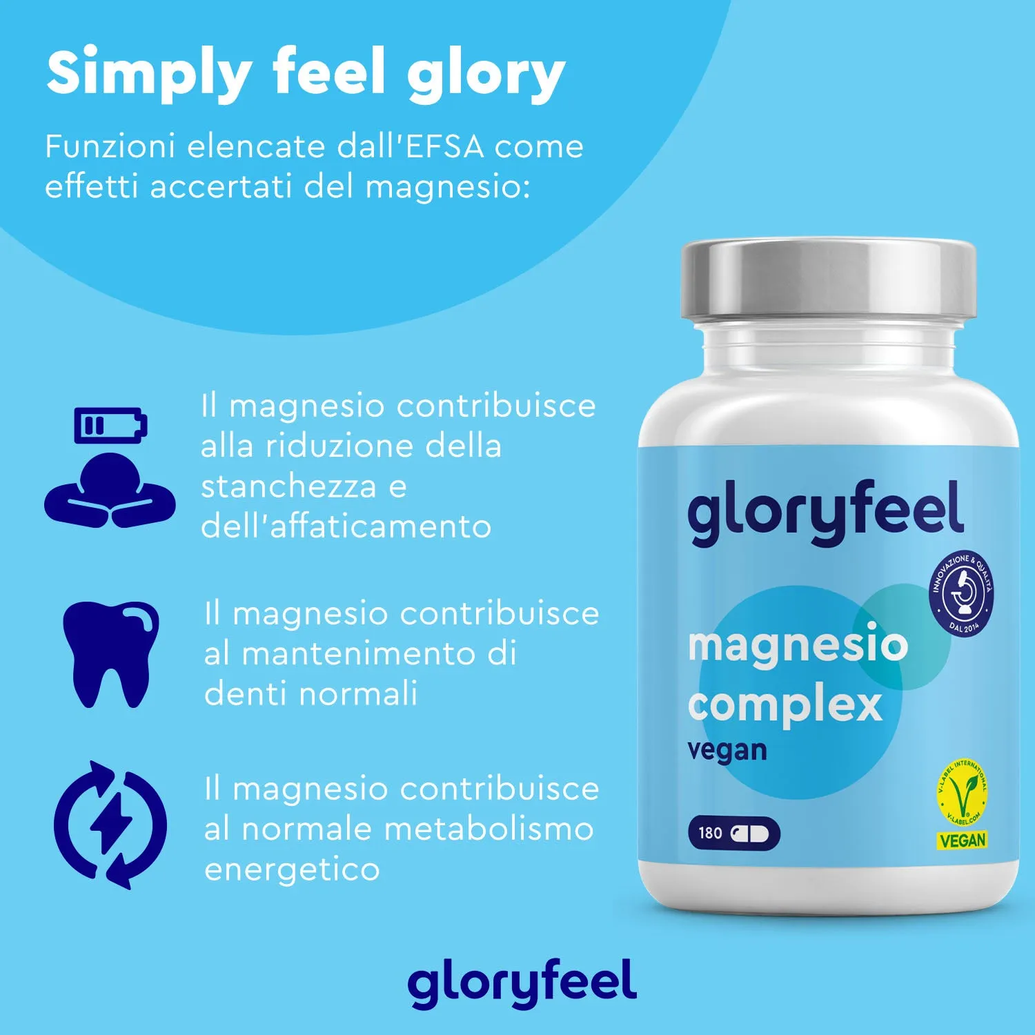 gloryfeel Magnesio Complex capsule 180 pz 5 forme