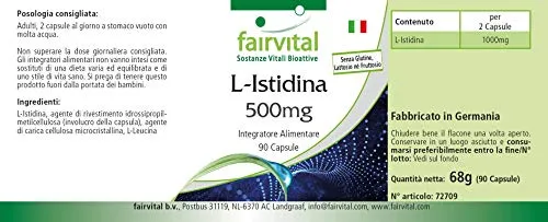 Fairvital L-Istidina 500 mg capsule 90 pezzi vegano