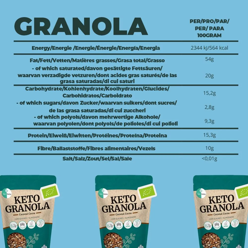 Go-Keto Bio Granola cocco cioccolato 3x290g keto