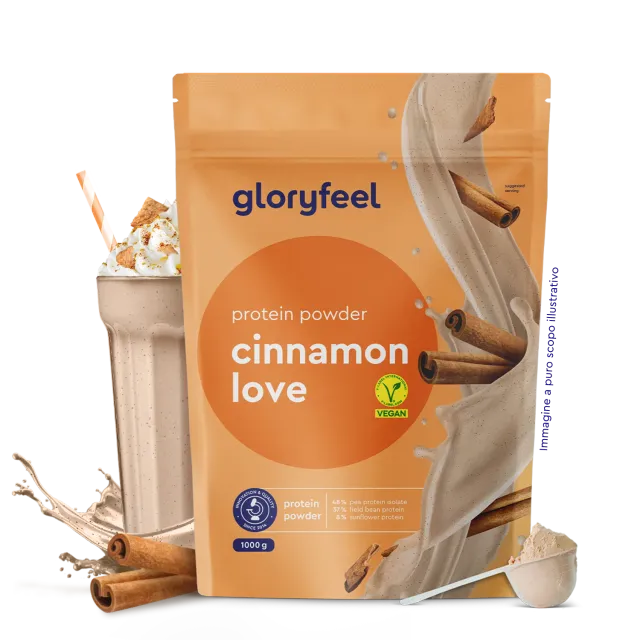 gloryfeel Proteine Vegane Cannella polvere 22g proteine