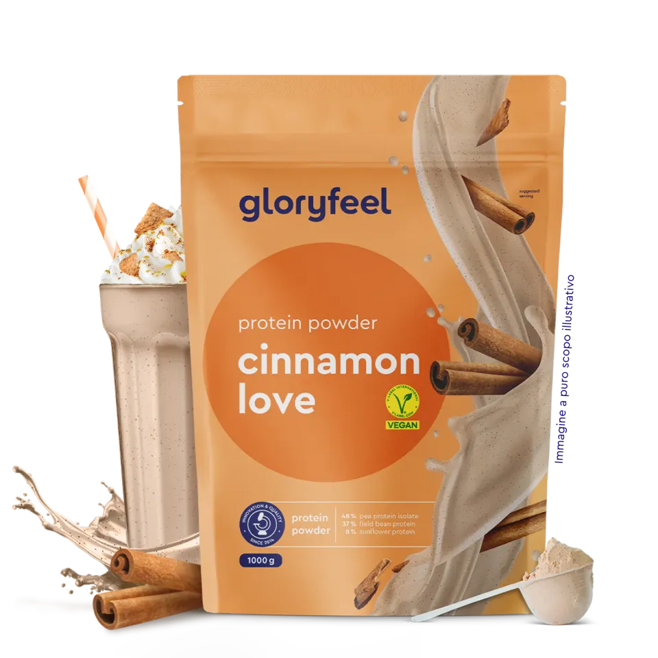 gloryfeel Proteine Vegane Cannella polvere 22g proteine