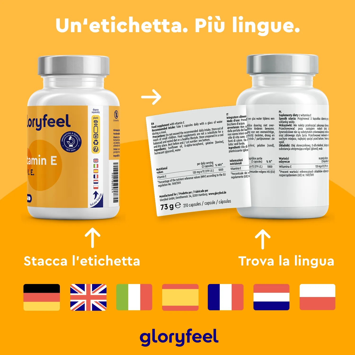gloryfeel Vitamina E softgel capsule vitamina pura