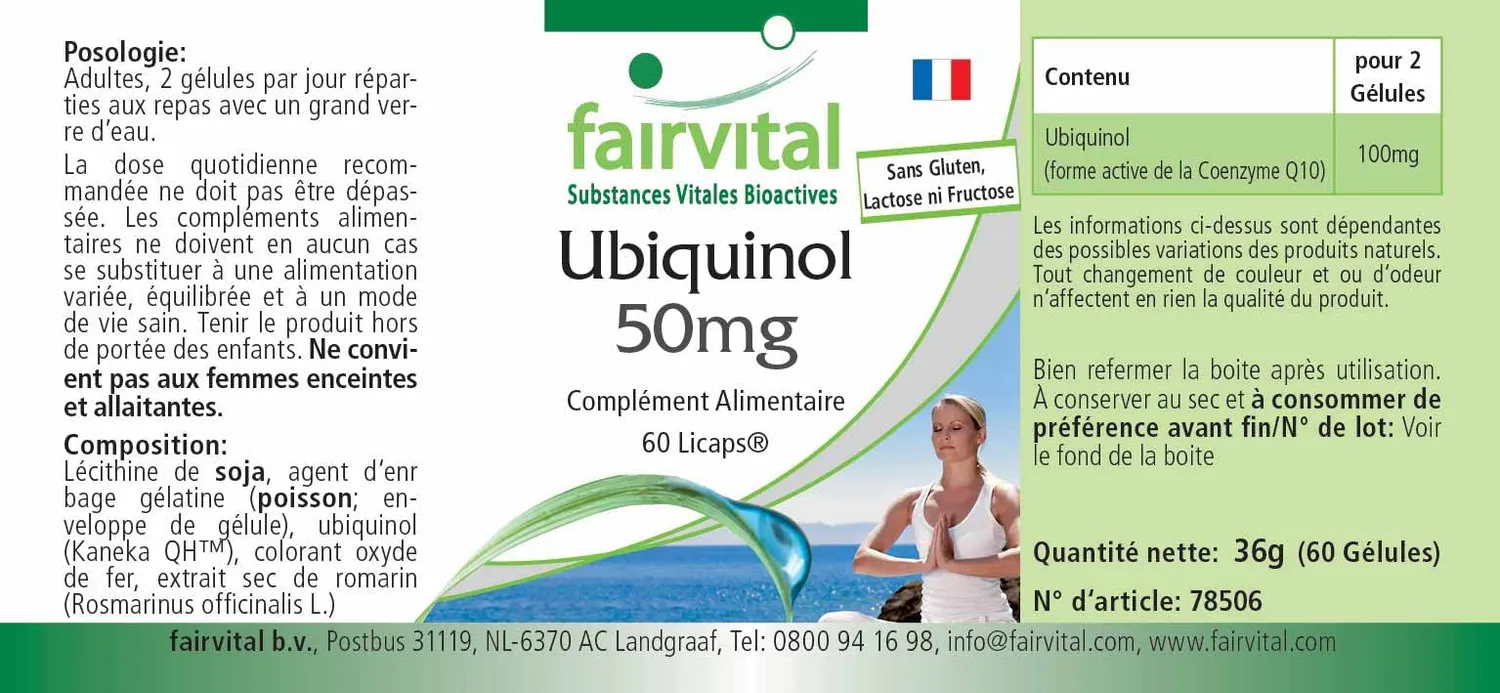 Fairvital Ubiquinolo 50 mg capsule 60 pezzi Kaneka QH energia