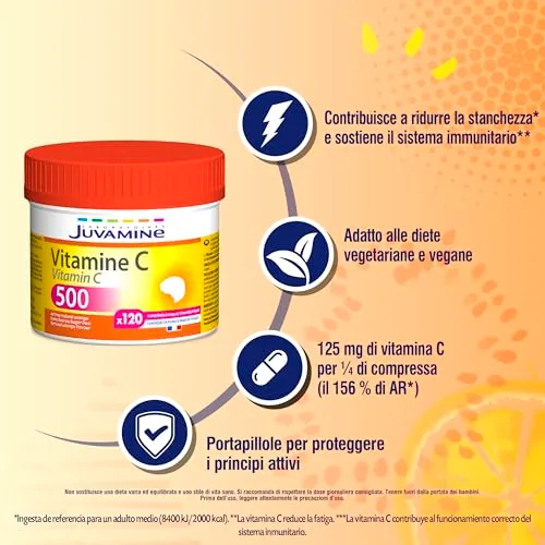 Juvamine Vitamina C 500 Compresse 120 cpr immunità