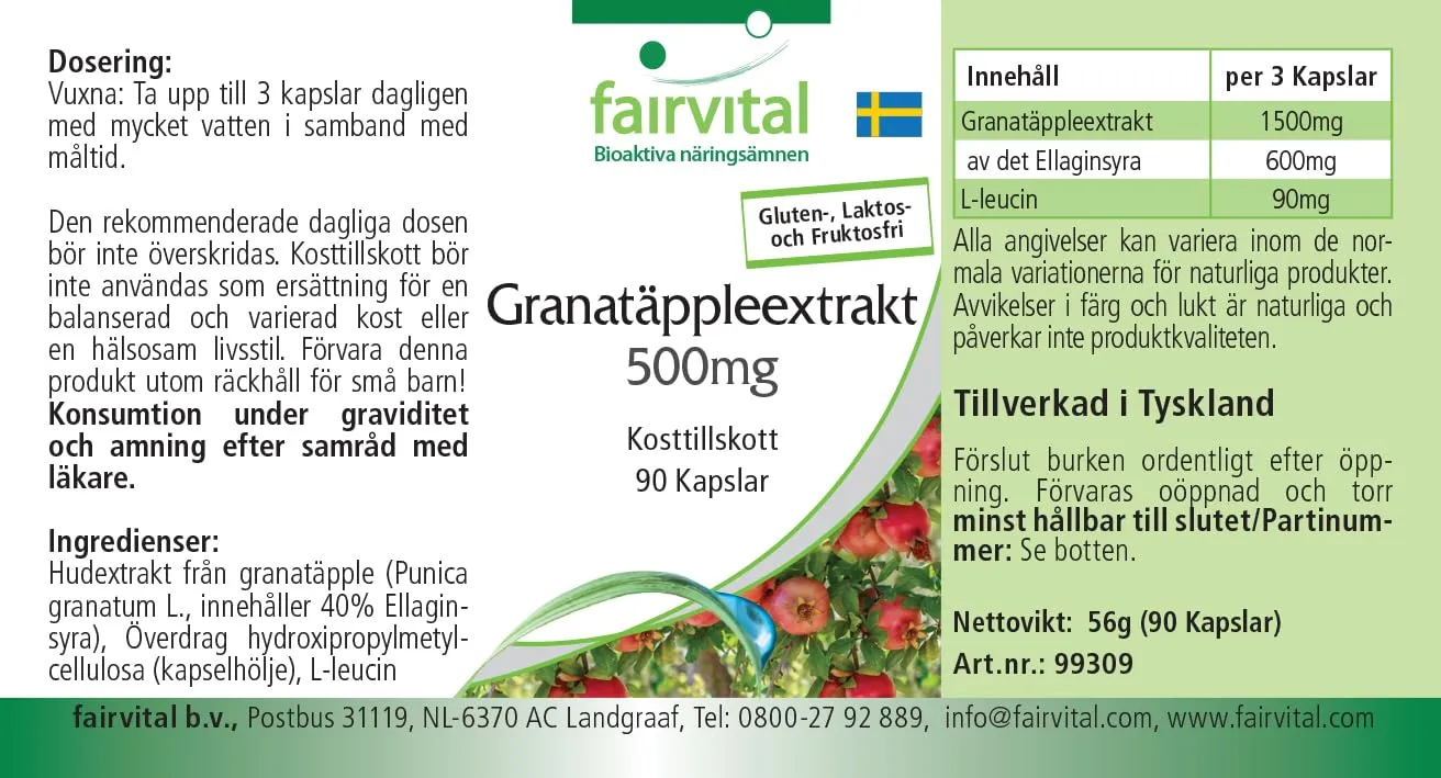 Fairvital Melograno 500 mg capsule 90 capsule acido ellagico