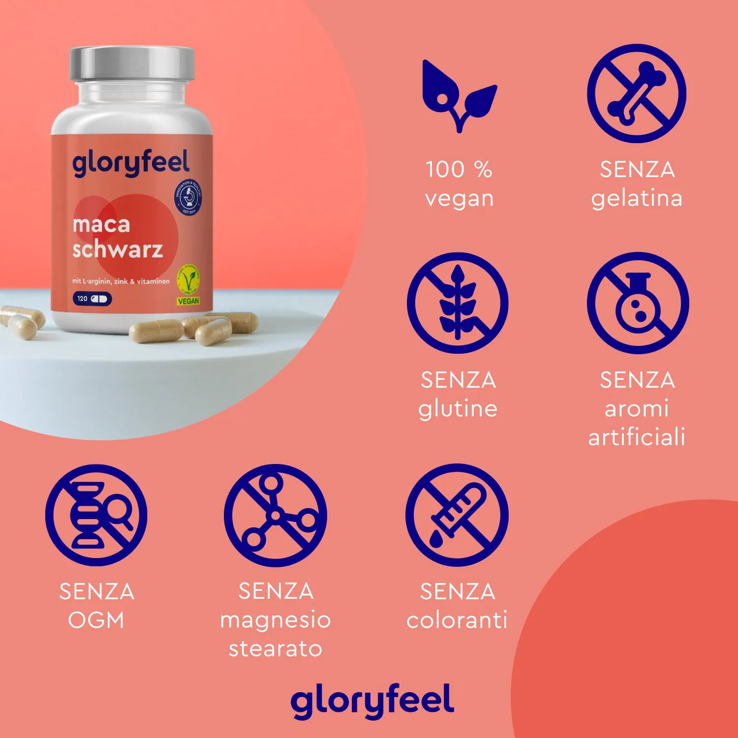 gloryfeel Maca Nera Peruviana capsule 120 capsule estratto 20:1