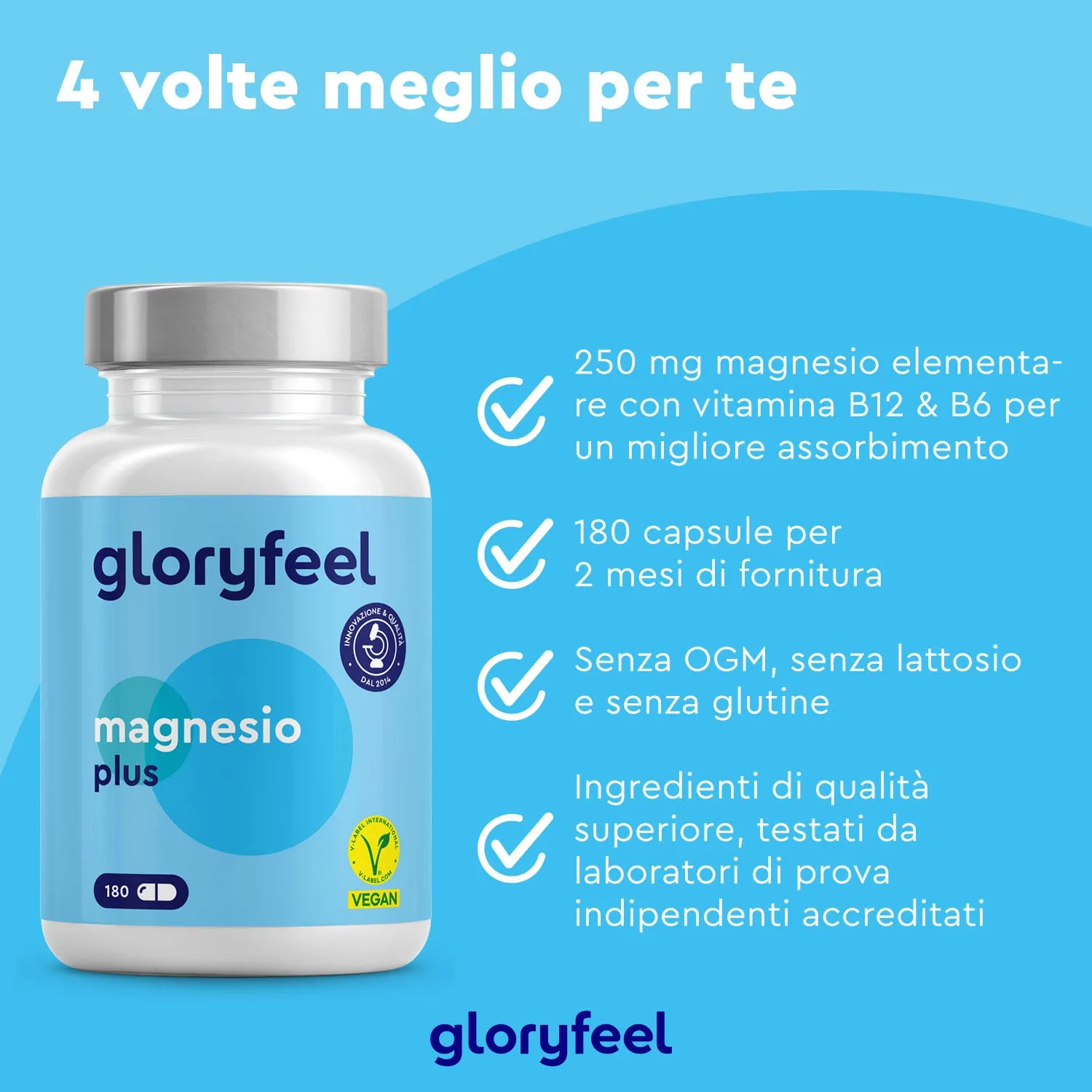 gloryfeel Magnesio Plus Minerale 180 capsule