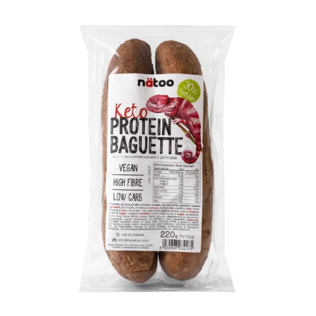 Natoo Food Baguette Proteica pane 2 baguette low carb