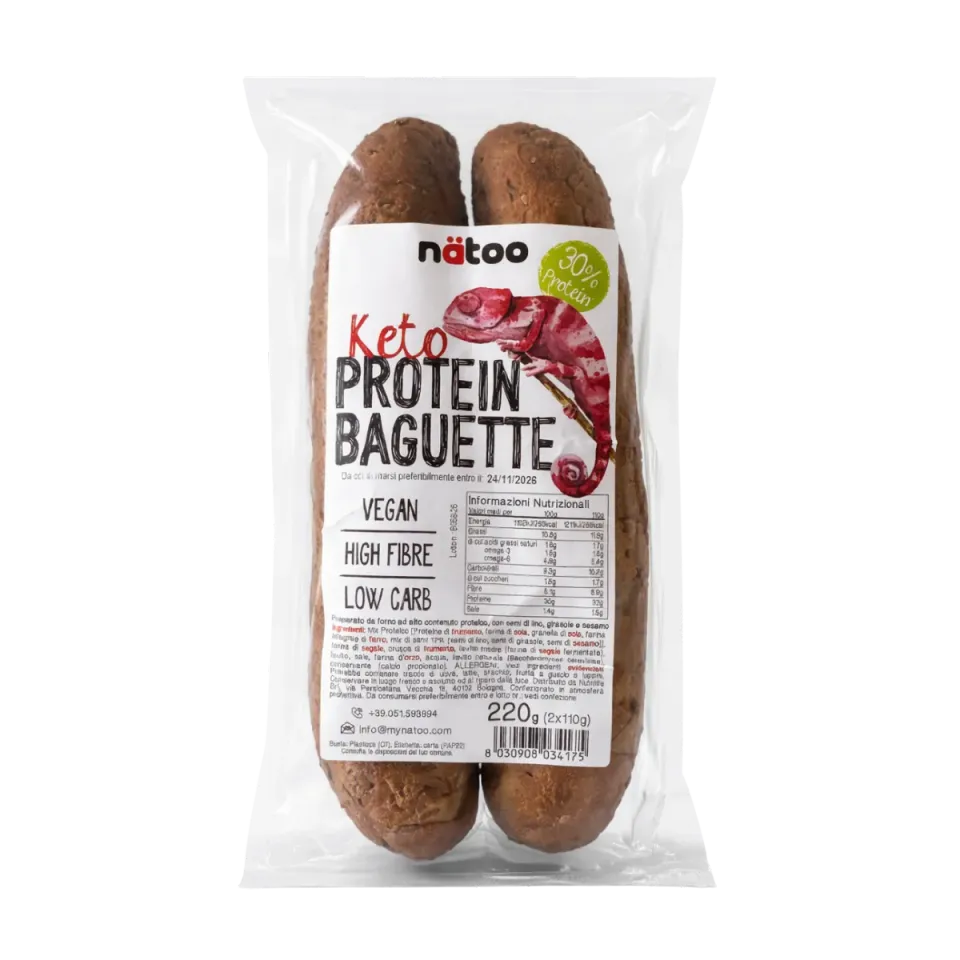 Natoo Food Baguette Proteica pane 2 baguette low carb