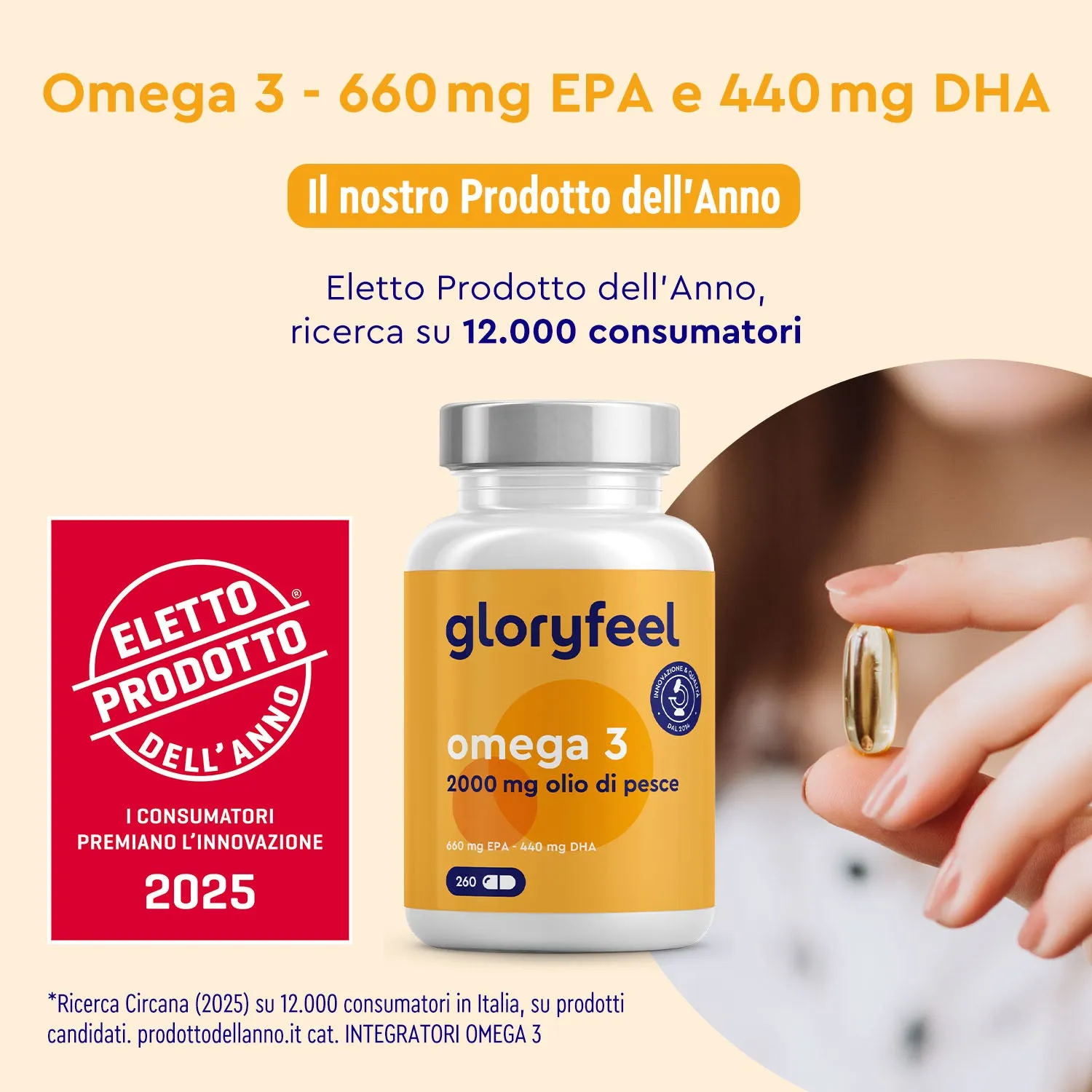gloryfeel Omega 3 66/44 capsule olio di pesce EPA DHA
