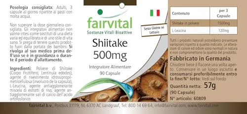 Fairvital Shiitake 500 mg capsule 90 pz alto dosaggio