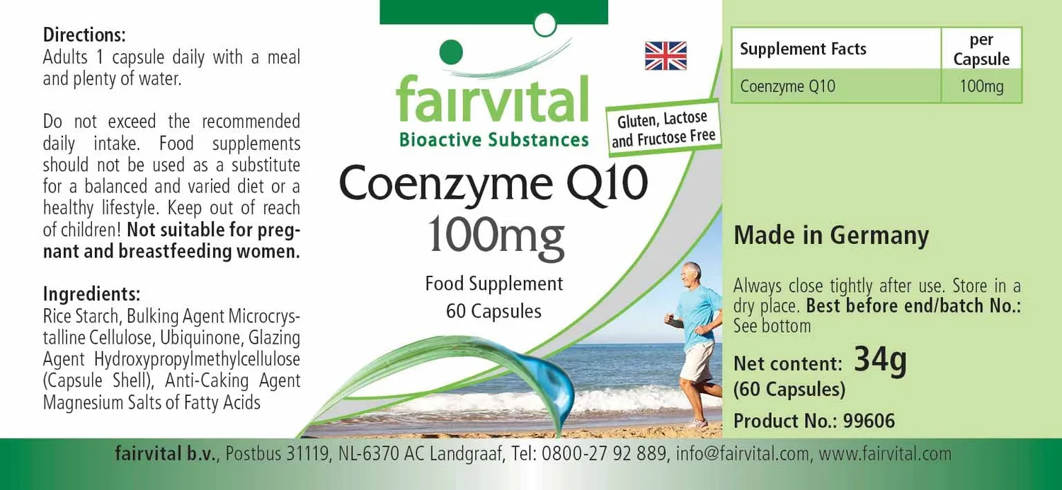 Fairvital Coenzima Q10 100 mg capsule 60 vegane alto dosaggio