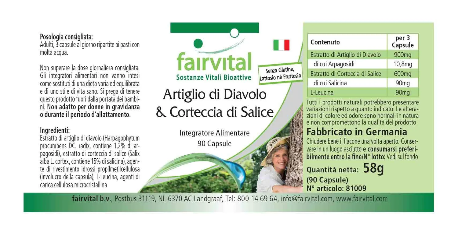 Fairvital Artiglio Diavolo Salice capsule 90 capsule